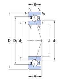 71801 ACD/HCP4 Precision Bearing drawing 71801 ACD/HCP4 Precision Bearing drawing